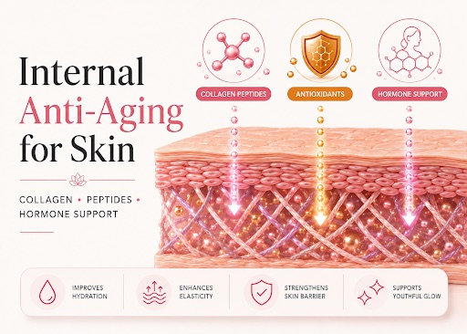 Internal Anti-Aging for Skin: Collagen Support, Peptides, and Hormonal Influences