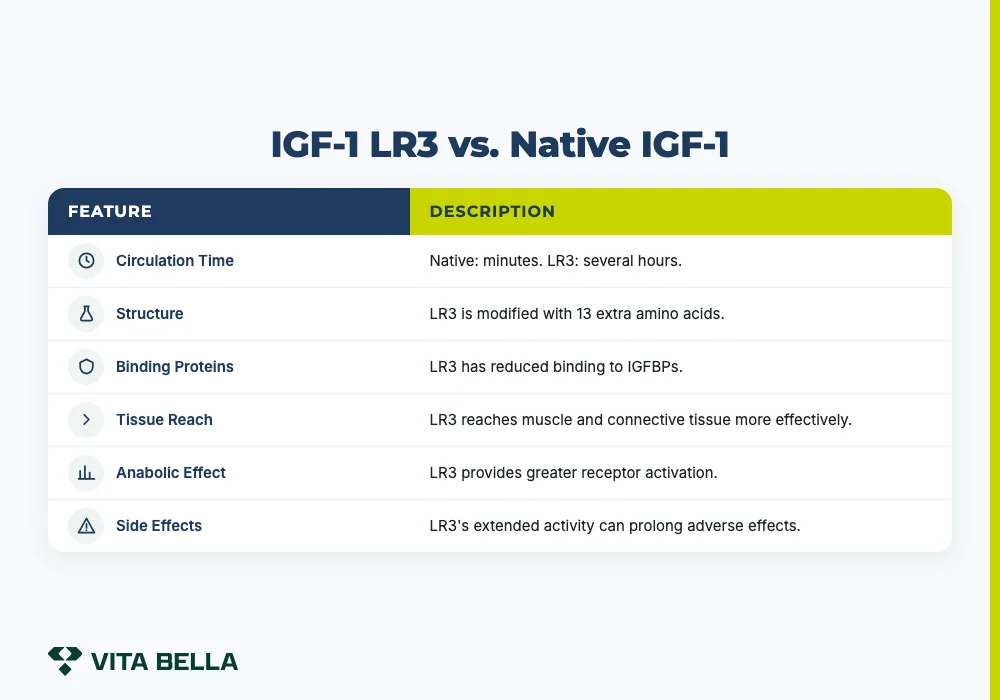 IGF-1 LR3 vs. Native IGF-1